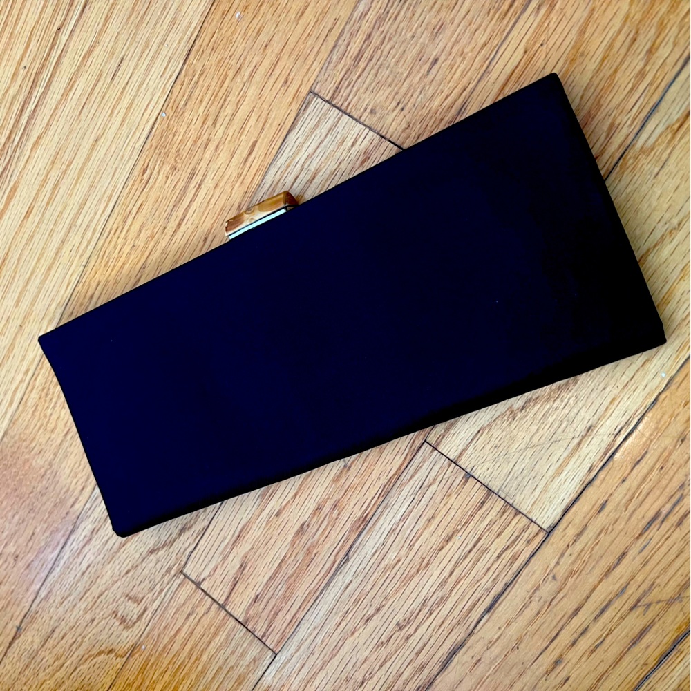 Banana Republic Black Satin square clutch